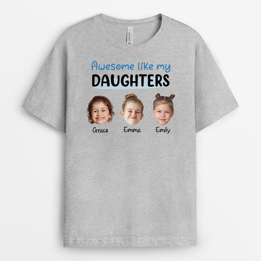 3354AUK2 awesome like my daughters t shirt  personalised gifts for grandma