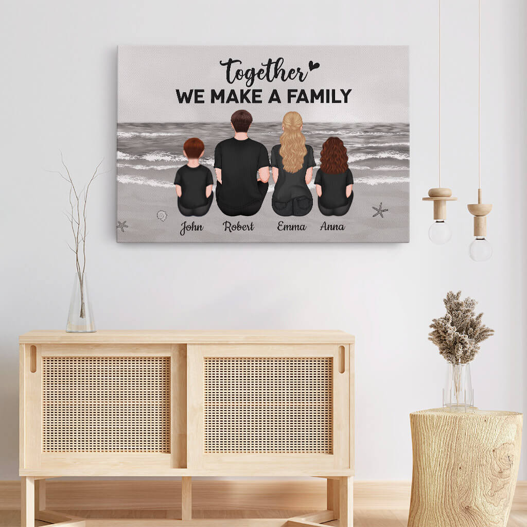 3364CUK3 together we make a family canvas  personalised gifts for family