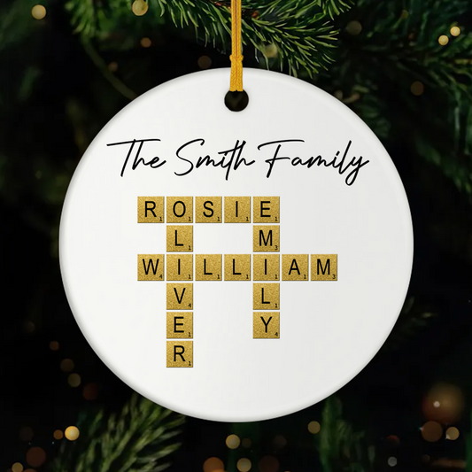 3370OUS1 personalized crossword gifts for family ceramic xmas ornaments 3370O6T5I