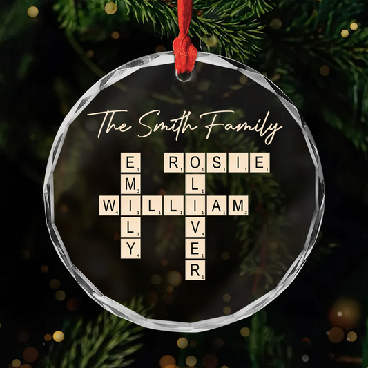 3370OUS1 personalized crossword gifts for family glass xmas ornaments 3370O6N5I
