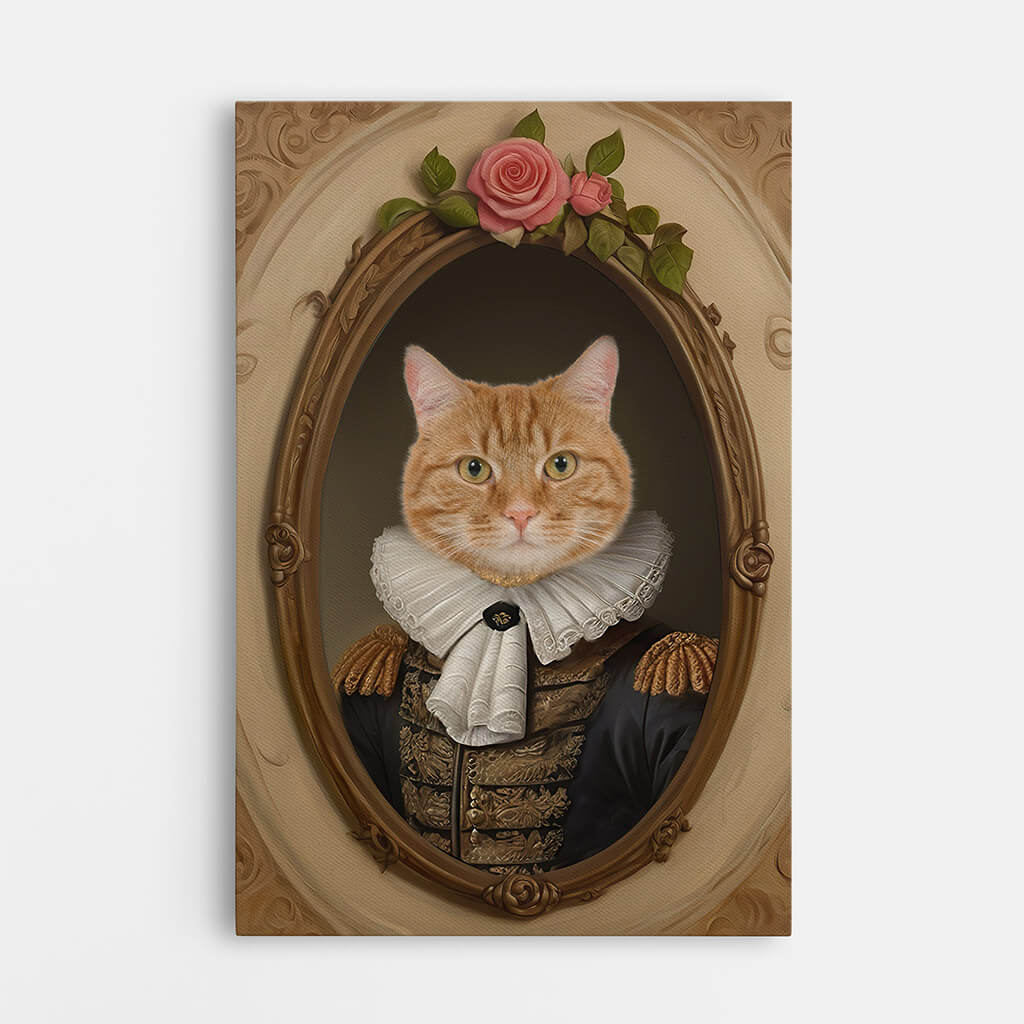 3373CUK1 royal cat portrait canvas  personalised gift for cat lovers