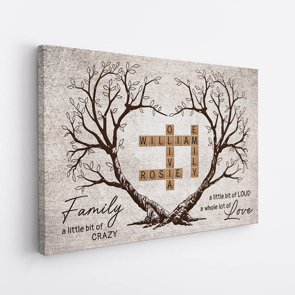 3387CUK2 family a little bit of crazy canvas  personalised gifts for family