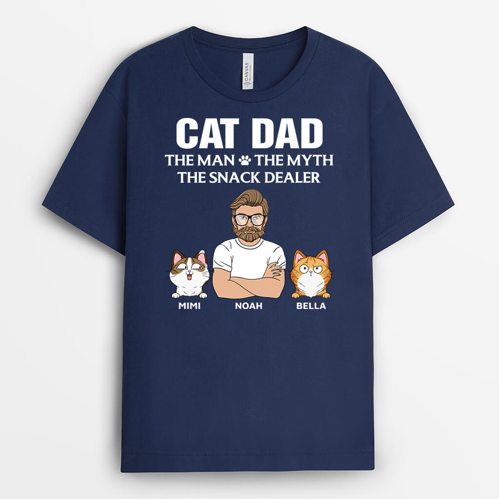 3388AUK2 cat dad the man the myth t shirt  personalised gifts for cat dad