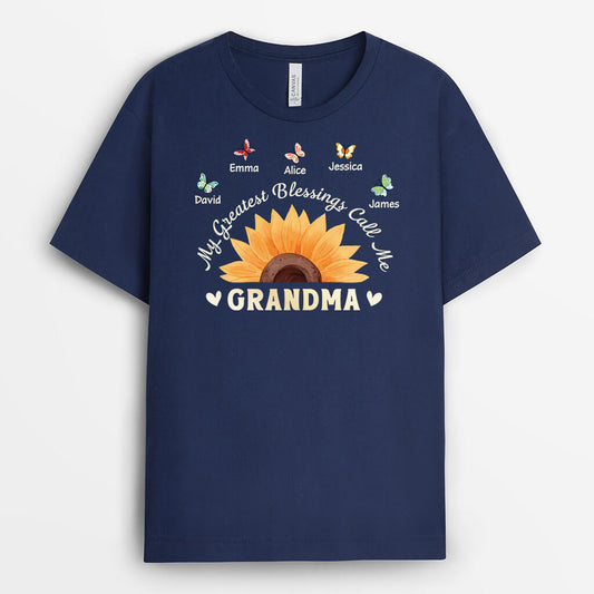 3392AUK1 my greatest blessing calls me grandma t shirt  personalised gifts for grandma