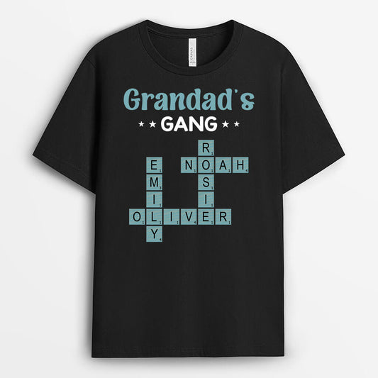 3402AUK1 grandads gang crossword t shirt  personalised gifts for grandad