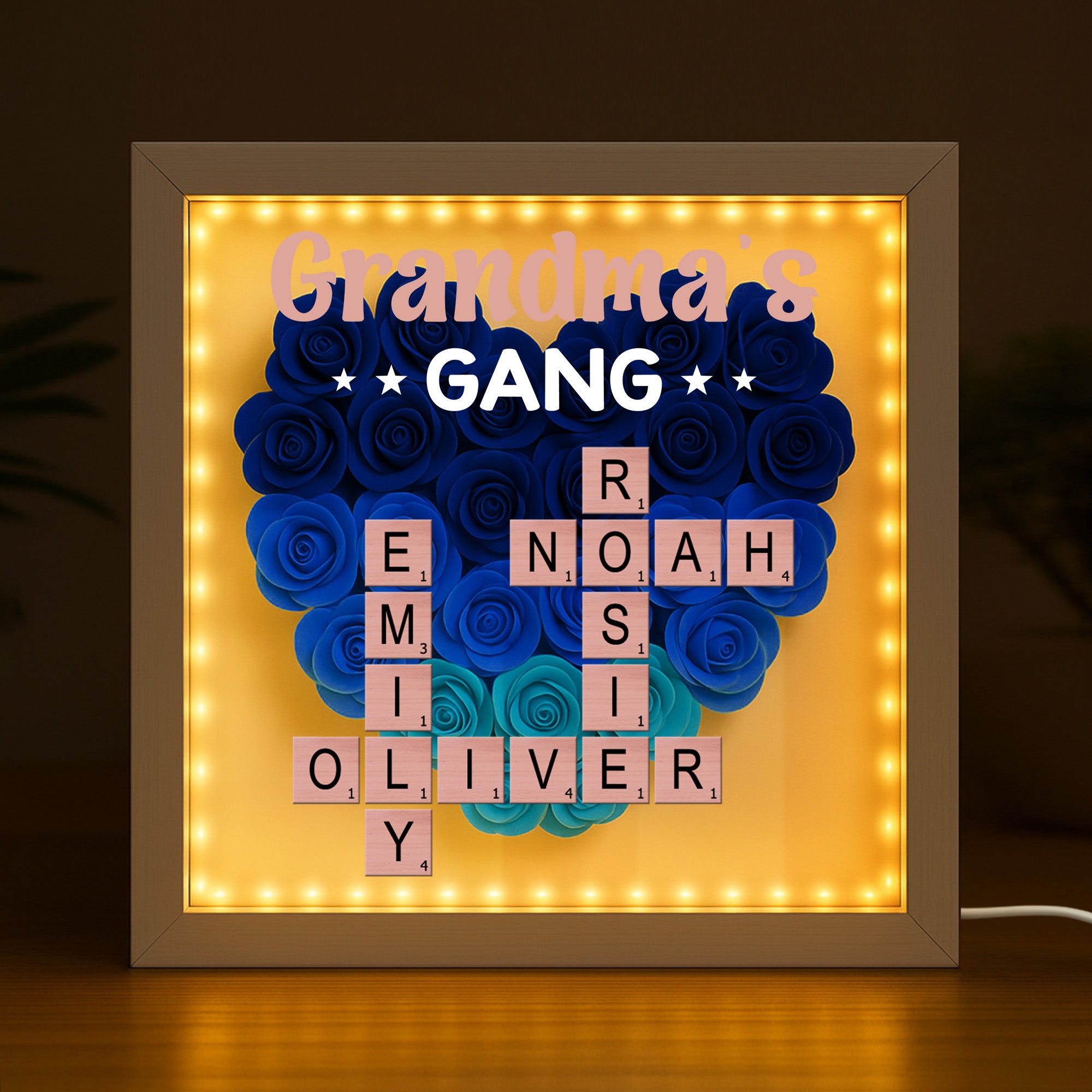 3402OUS2 personalized flower shadow box crossword gifts for mom 3402O8Q5A