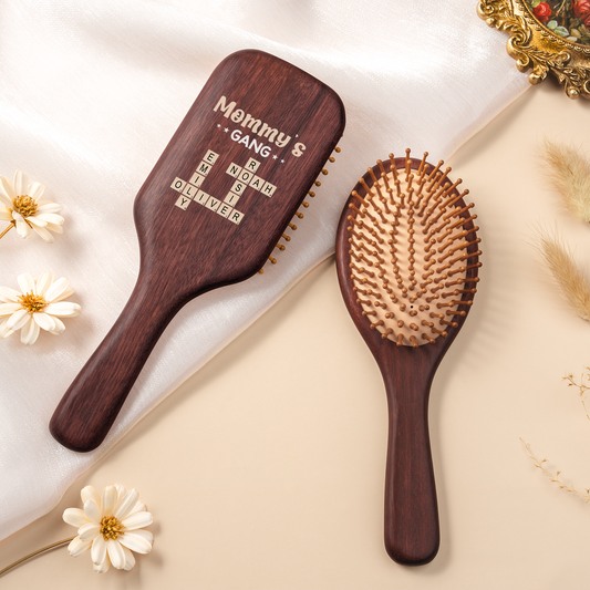 3402QUS2 crossword wooden hairbrush personalized gifts for grandmamom 3402qst5i