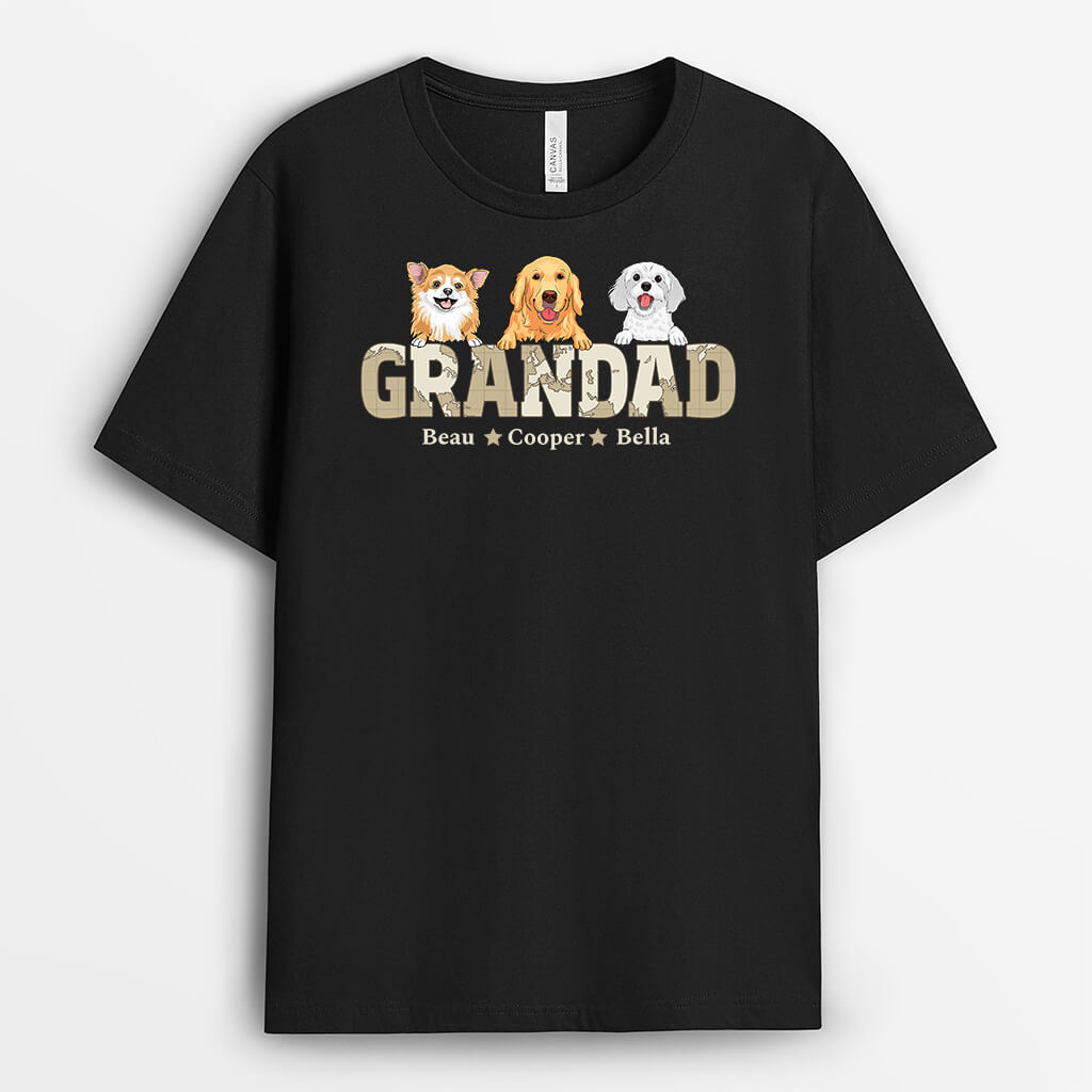 3410AUK2 papa dog themed t shirt  personalised gifts for dog dad