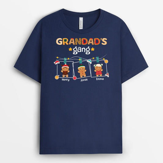 3415AUK2 xmas ginger bread grandmas gang t shirt  personalised gifts for grandma