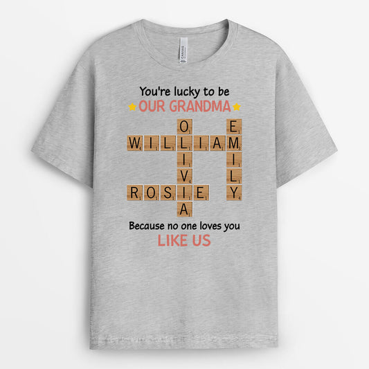 3422AUK2 you are lucky to be my grandpa t shirt  personalised gifts for grandpa