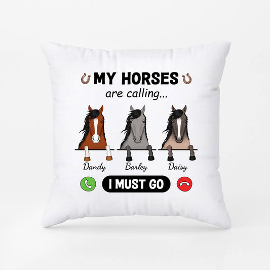 3427PUK1 my horse is calling pillow  personalised gifts for pet lovers