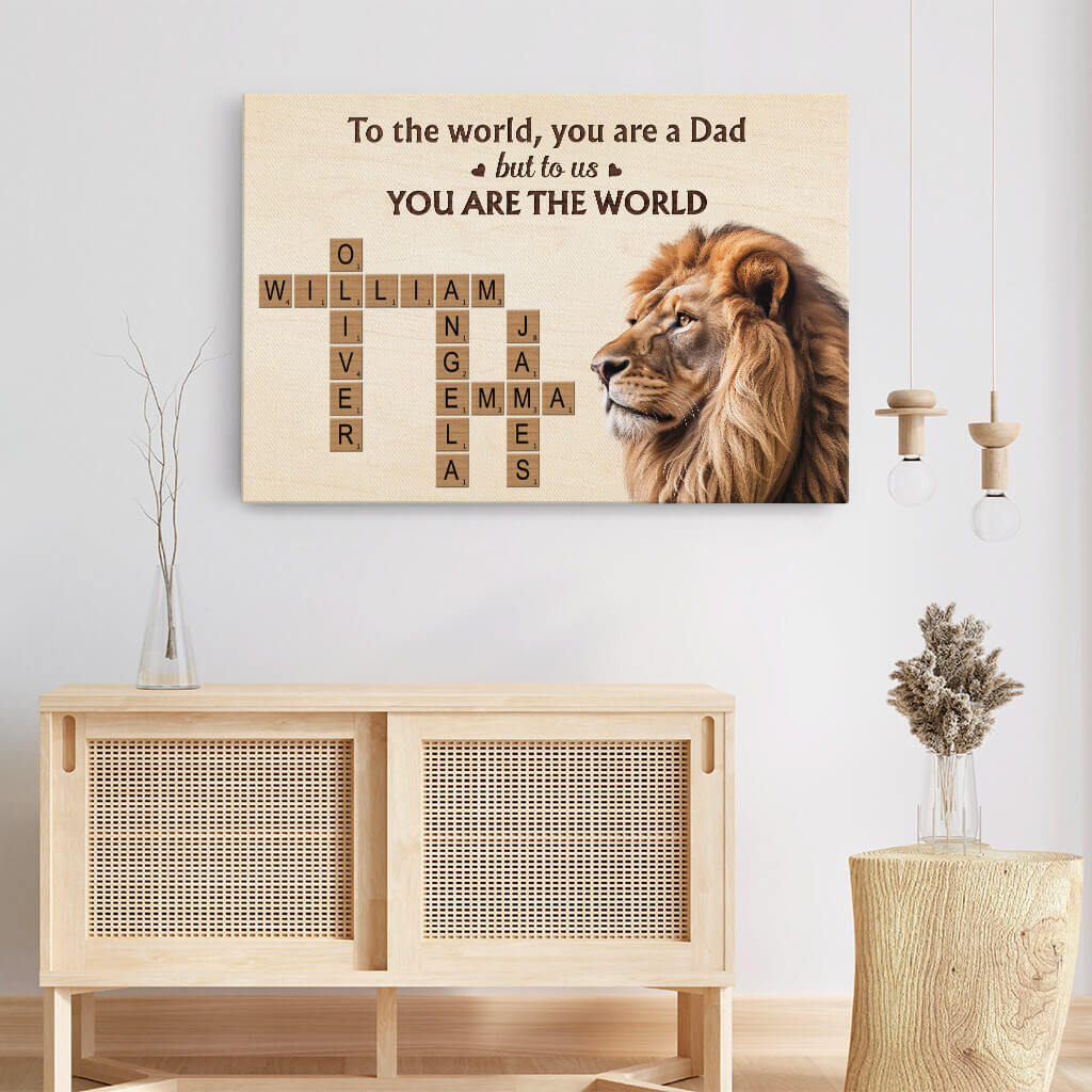 3430CUK3 to the world you are dad canvas  personalised gifts for dad