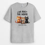 3436AUK2 we rule the house t shirt  personalised gifts for cat lovers