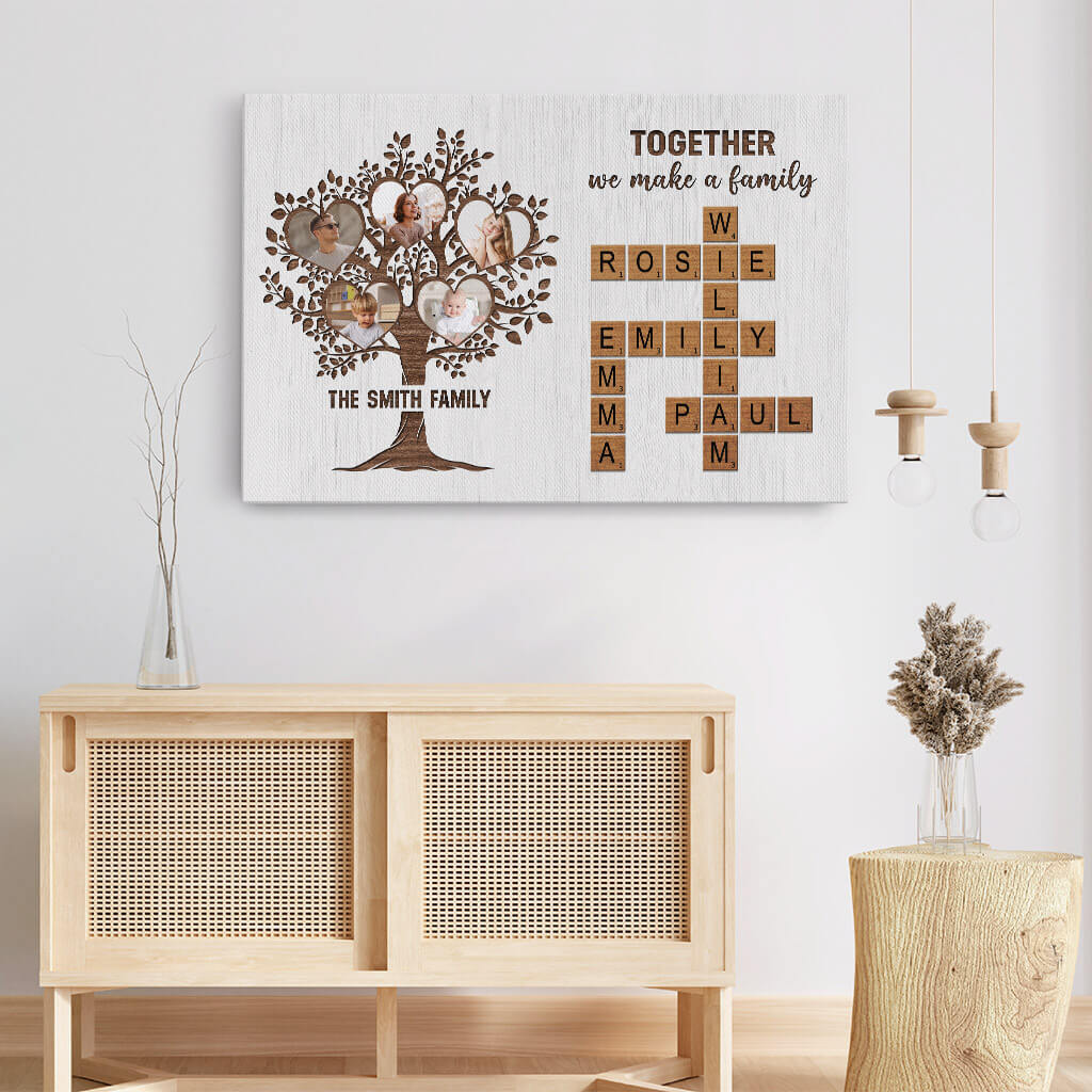 3438CUK3 the love between family crossword canvas  personalised gifts for family