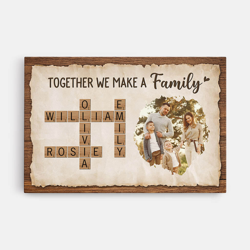 3441CUK1 together we make a family crossword canvas  personalised gifts for parents