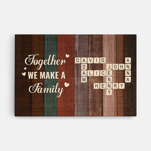 3444CUK1 wooden theme together we make a family canvas  personalised gifts for grandparents