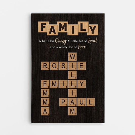 3446CUK1 crossword family canvas  personalised gifts for grandparents