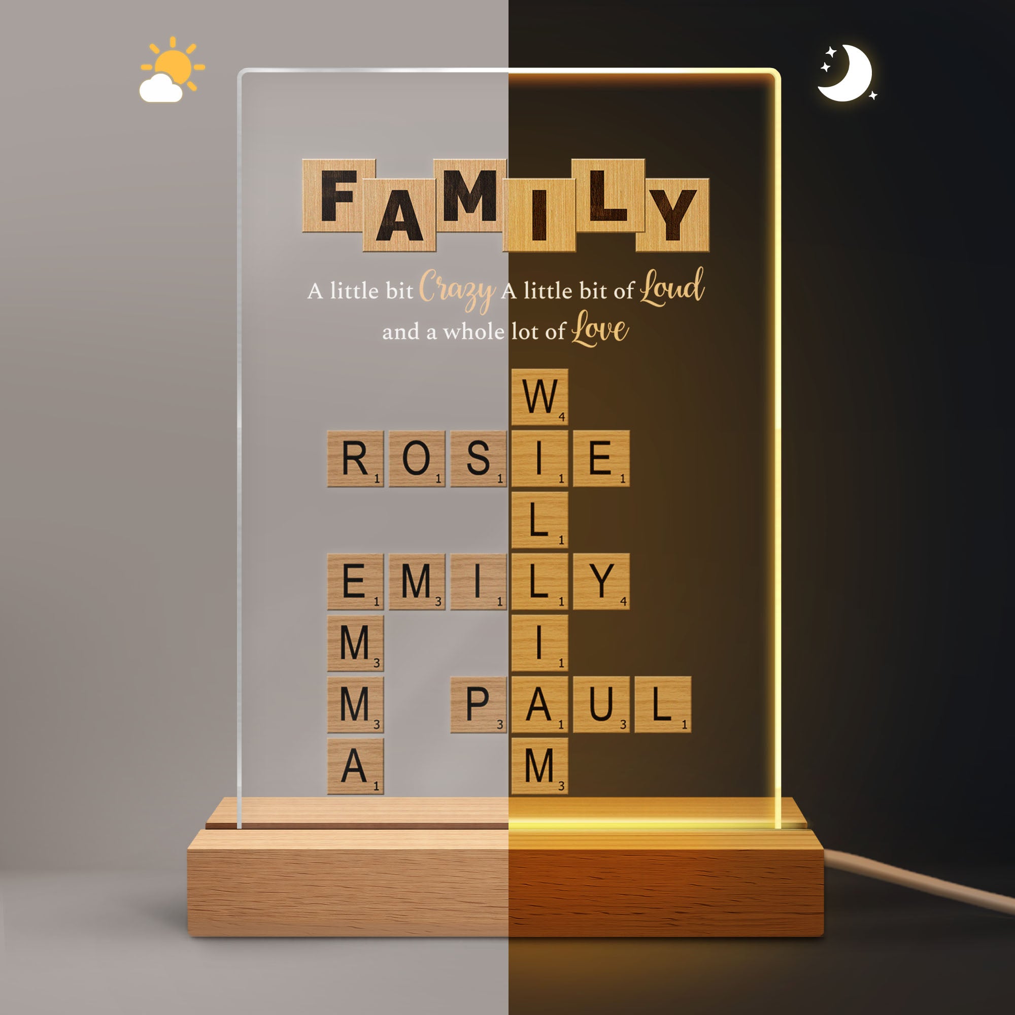 3446LUS1 personalized crossword night light family a little bit of crazy 3446lsv5i_1