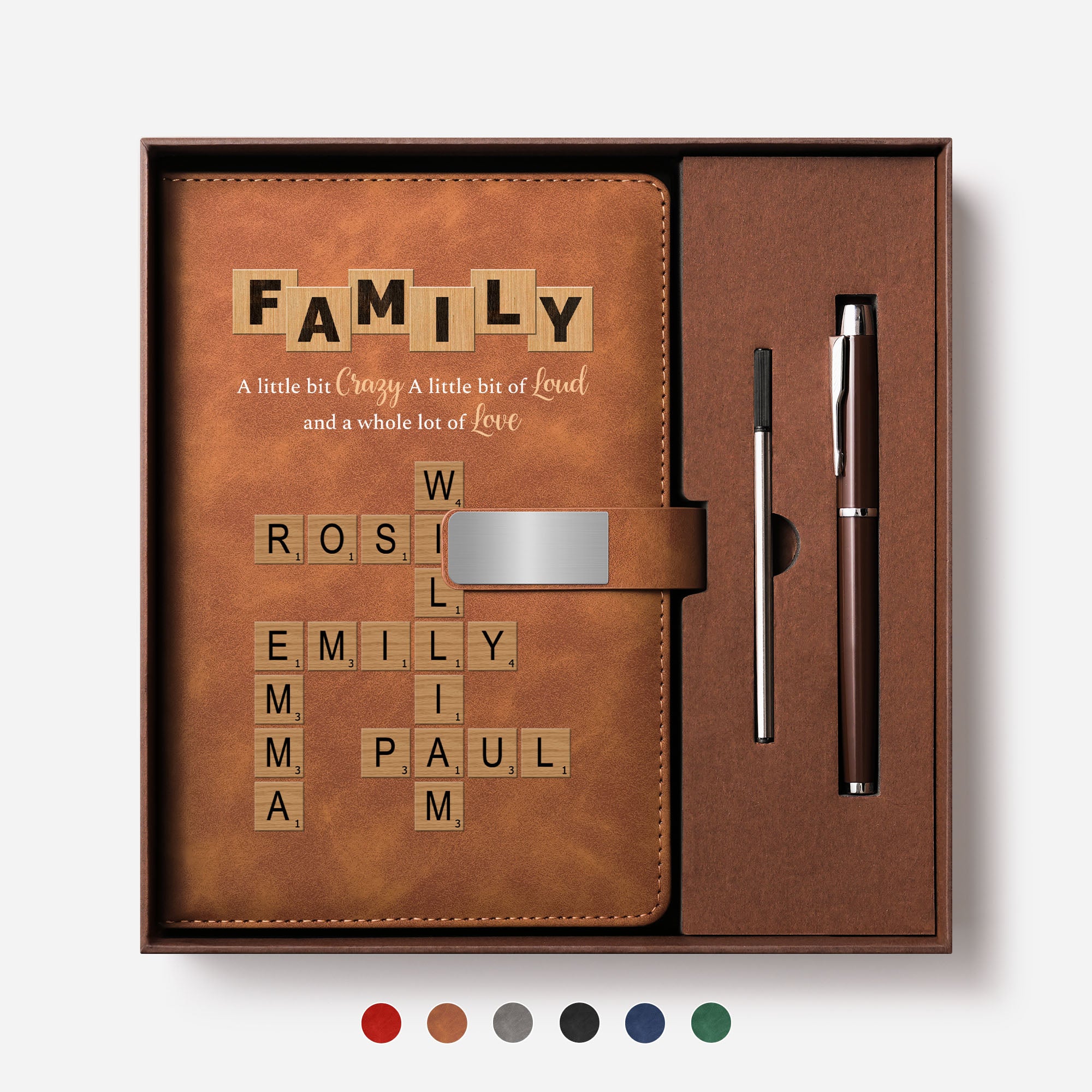 3446MUS1 uv printed leather notebook and pen set custom family crossword gifts 3446mosv5i_2
