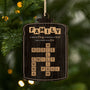3446QUS1 personalized family crossword gifts 1 layered wood xmas ornament 3446okv5i