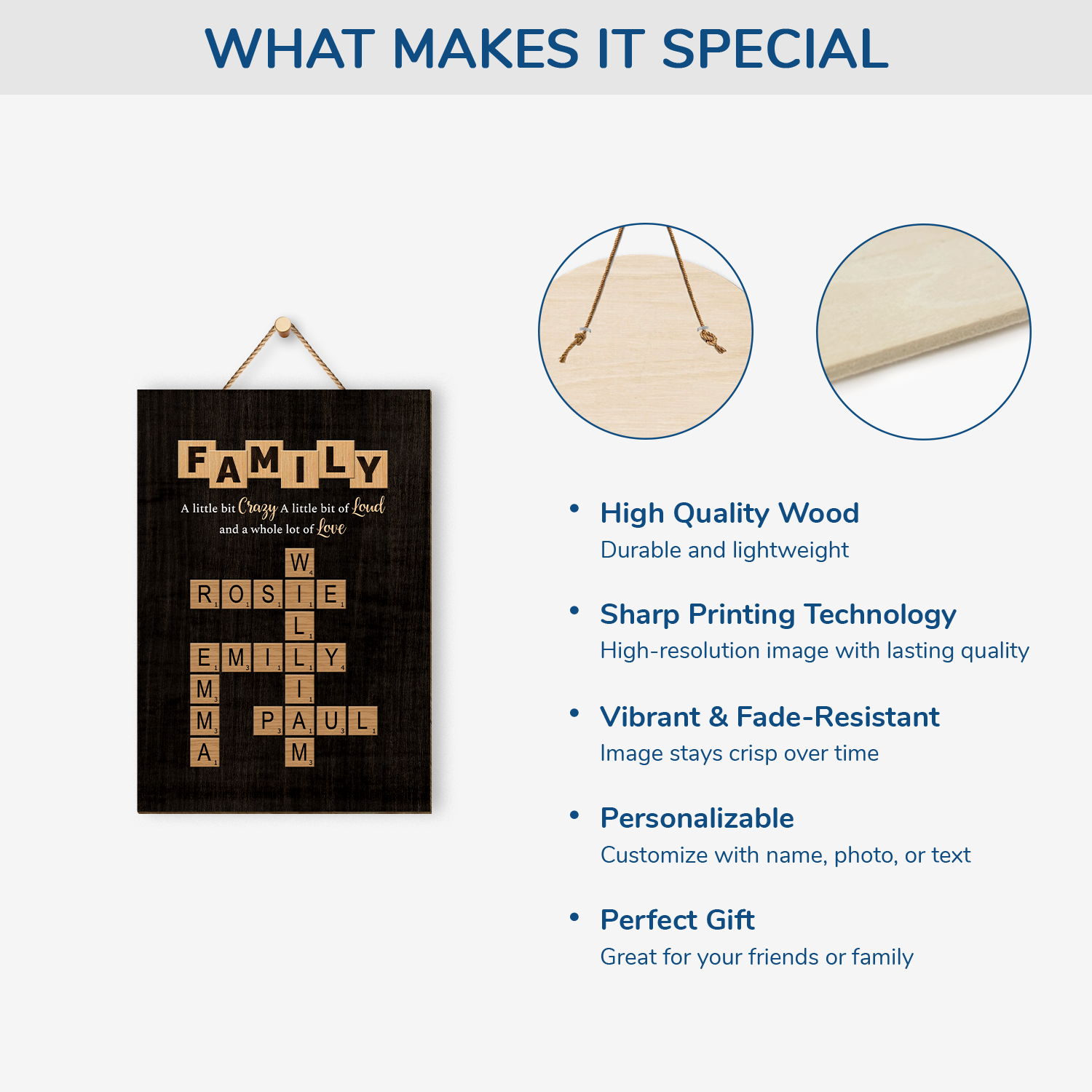 3446QUS4 personalized wooden signs crossword gifts for family 3446QKT5I