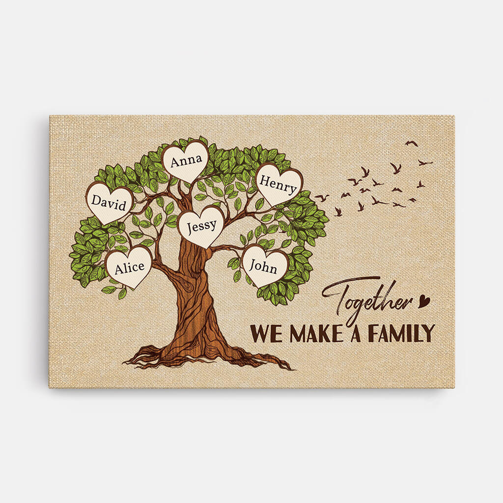 3447CUK1 together we make a family tree canvas  personalised gifts for grandparents