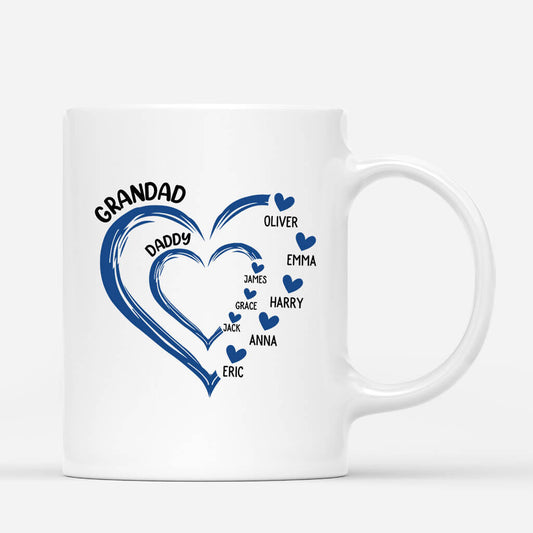 3451MUK1 grandad heart mug  personalised gifts for family