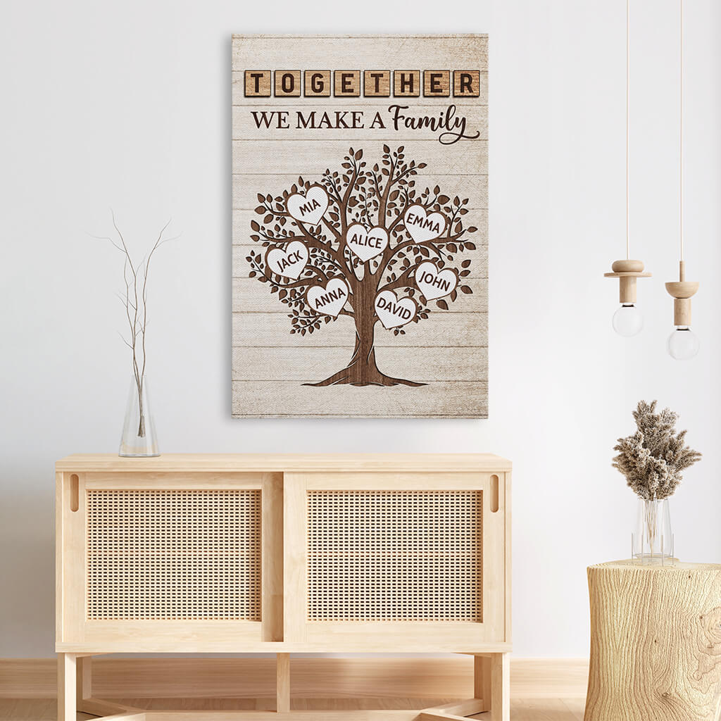 3457CUK3 together we make a family canvas  personalised gifts for family