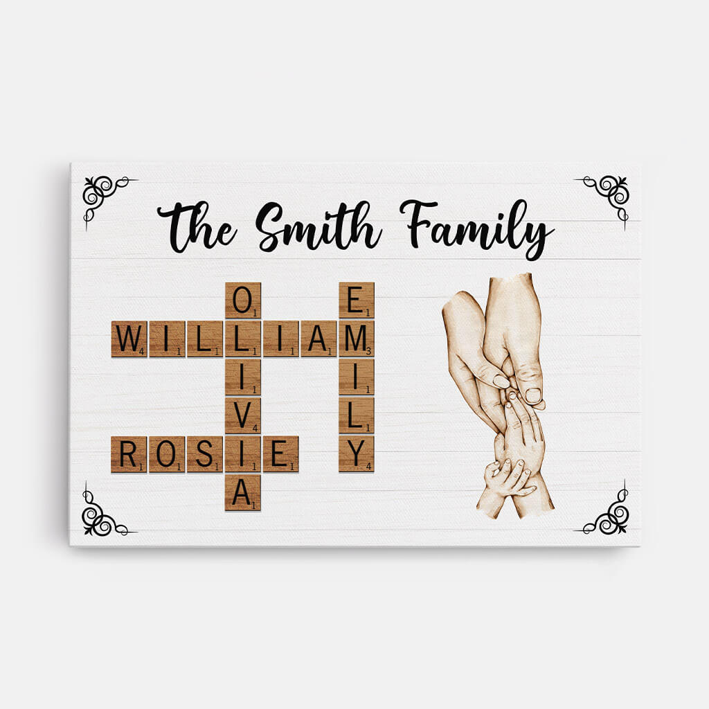 3463CUK1 the smith family crossword canvas  personalised gifts for family