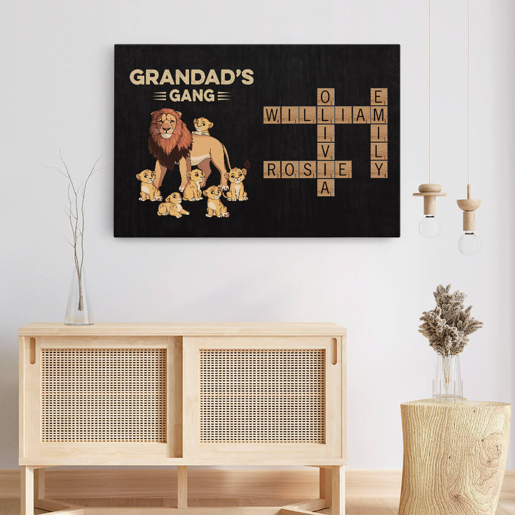 3466CUK3 the gang of dad canvas  personalised gifts for dad