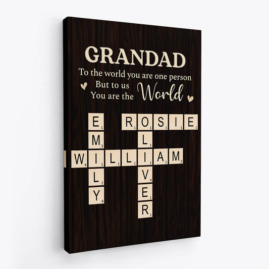 3469CUK2 grandma to the world you are one person canvas  personalised gifts for grandma