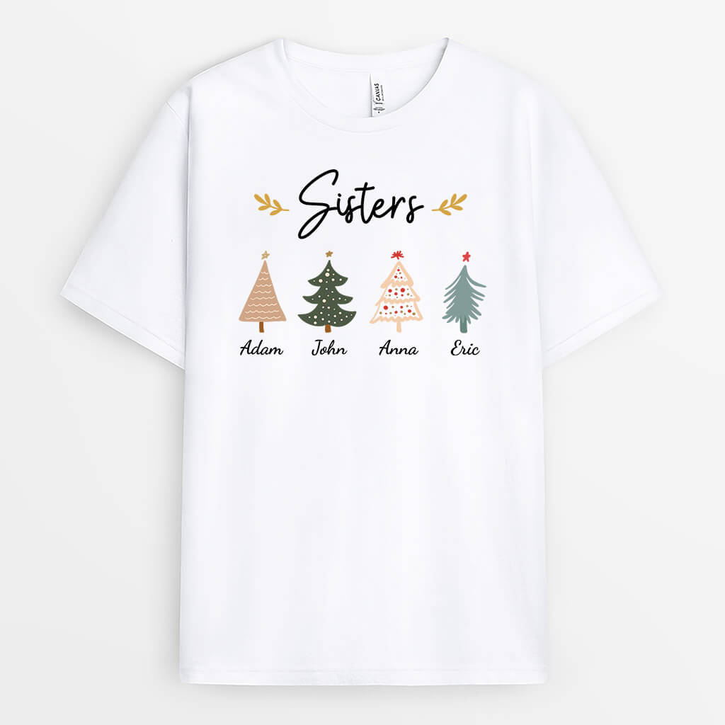 3472AUK1 xmas sister besties t shirt  personalised gifts for sister