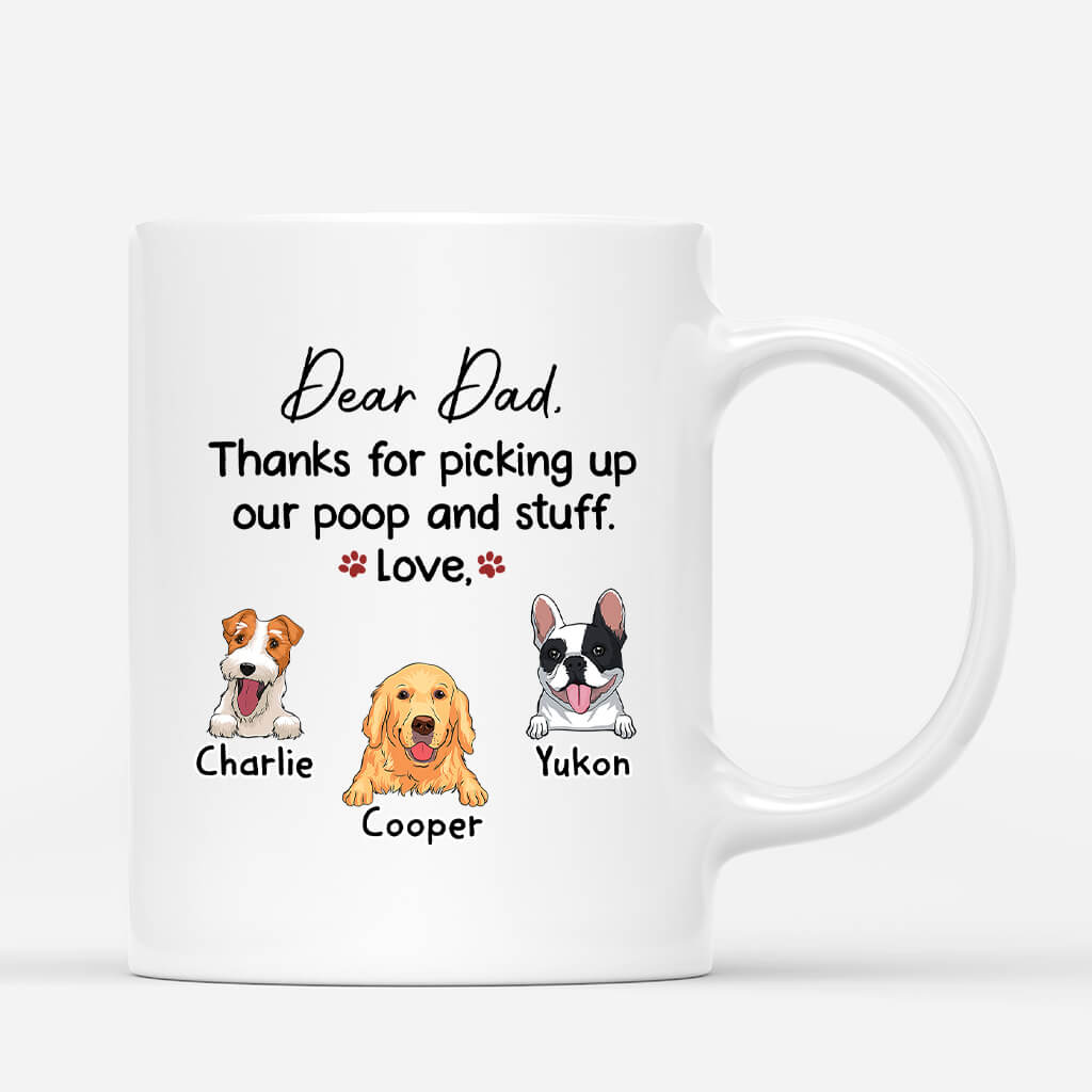 3473MUK1 dear dad thanks for picking up my poop and stuff mug  personalised gifts for dog dad