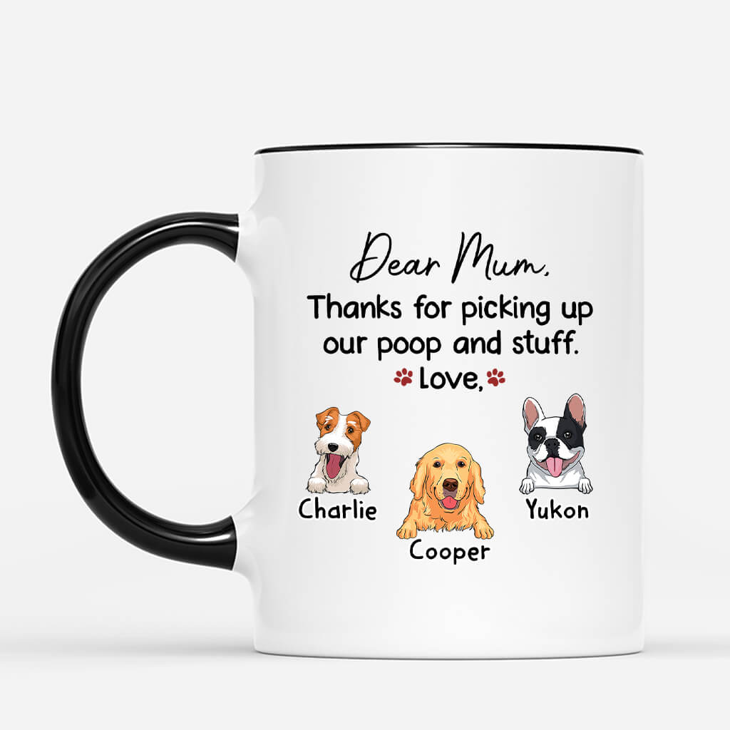 3473MUK2 dear dad thanks for picking up my poop and stuff mug  personalised gifts for dog dad