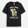 3481AUK1 real men cuddle cats t shirt  personalised gifts for cat dad