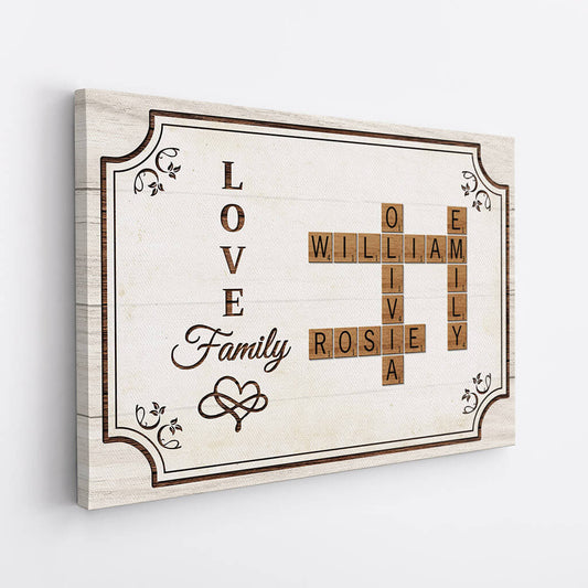 3486CUK2 love family canvas  personalised gifts for grandparents