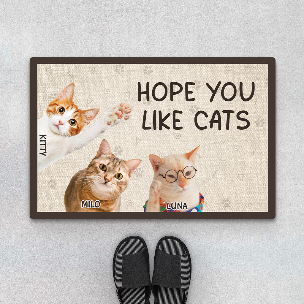 3497DUK1 hope you like cats doormat  personalised presents for cat lovers