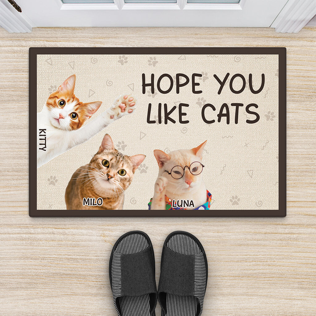 3497DUK2 hope you like cats doormat  personalised presents for cat lovers