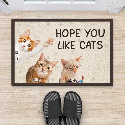 3497DUK2 hope you like cats doormat  personalised presents for cat lovers