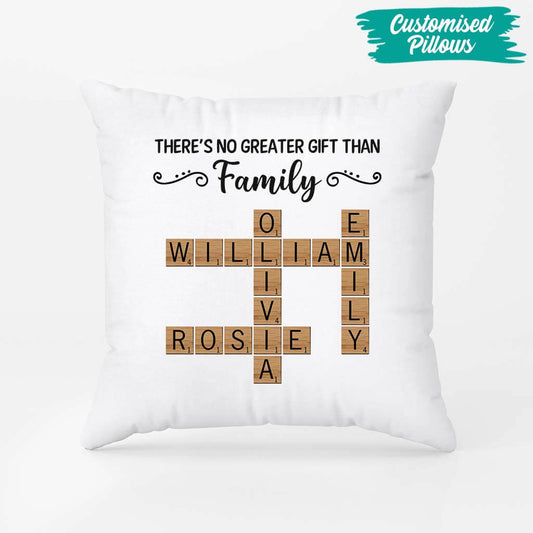 3498PUK2 theres no greater gift than family pillow  customised gifts for family