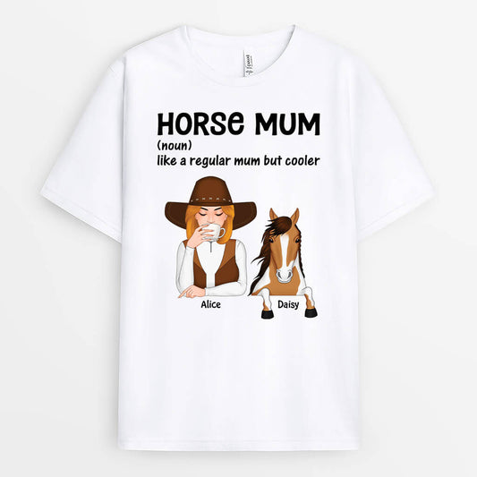 3506AUK1 horse mum like a regular mum but cooler t shirt  funny gifts for her