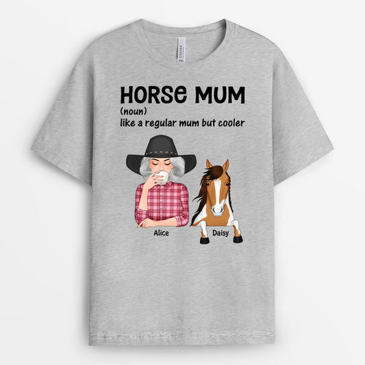 3506AUK2 horse mum like a regular mum but cooler t shirt  funny gifts for her