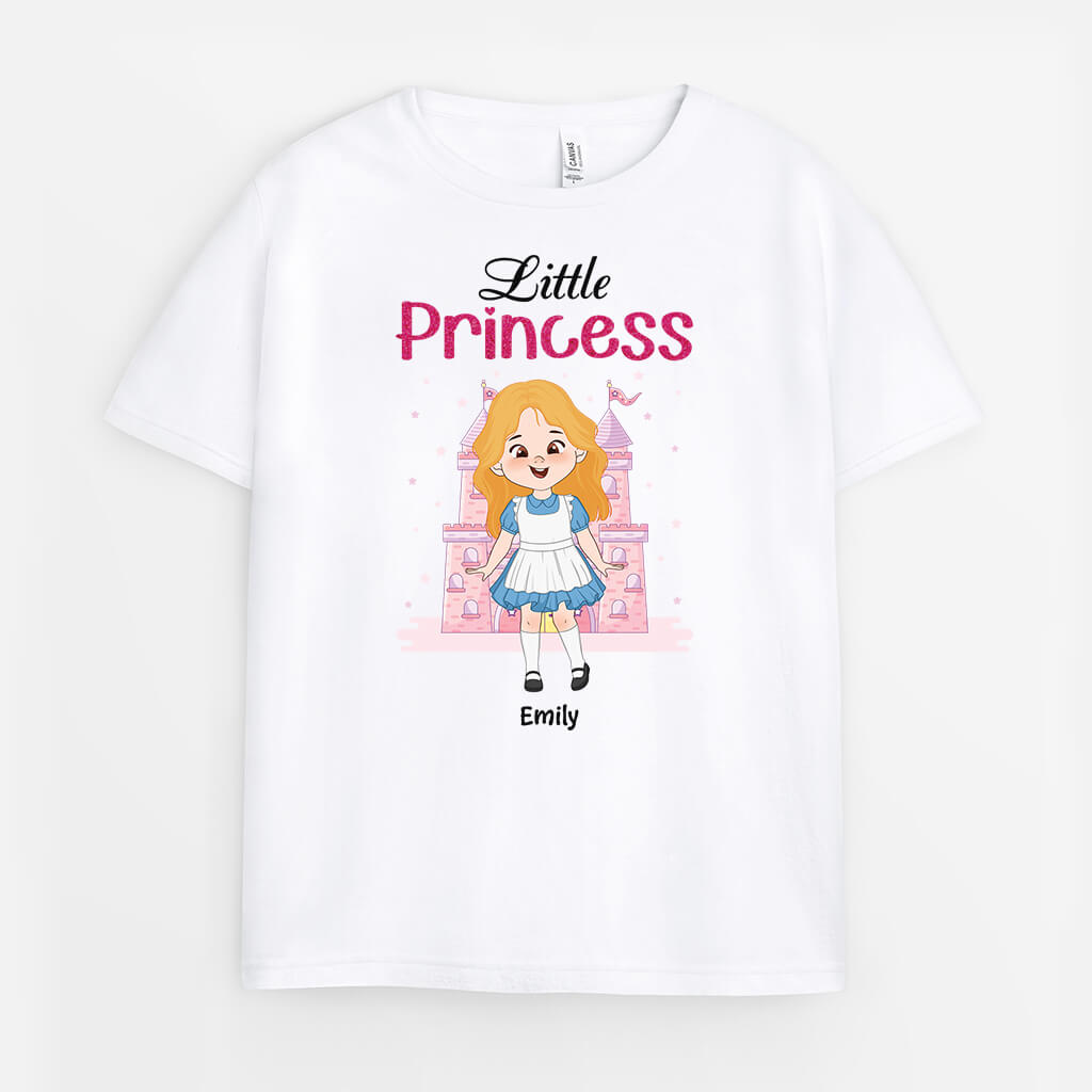 3512AUK1 little princess t shirt  personalised gift for kids girl