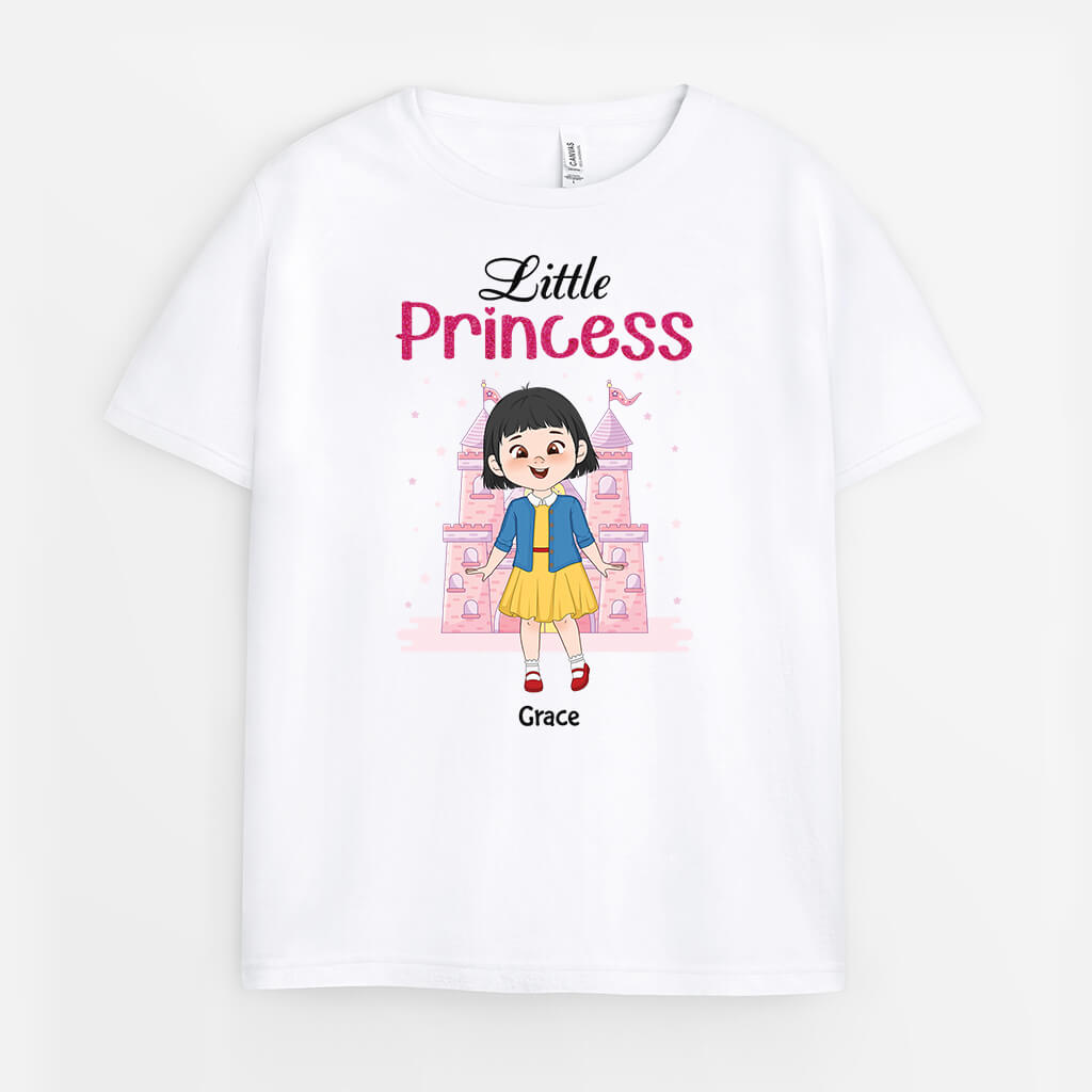 3512AUK2 little princess t shirt  personalised gift for kids girl