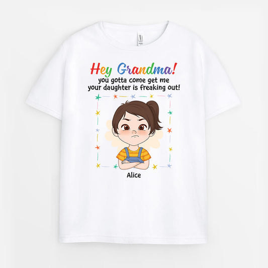 3513AUK1 grandma you gotta come get me kid t shirt  funny gifts for kids