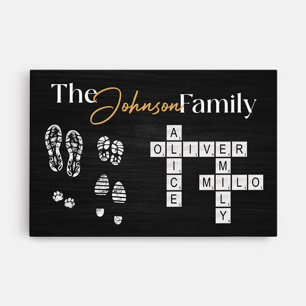 3514CUK1 personalised the family crossword canvas  customised for grandparents parents