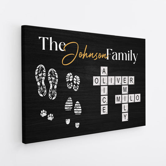 3514CUK2 personalised the family crossword canvas  customised for grandparents parents