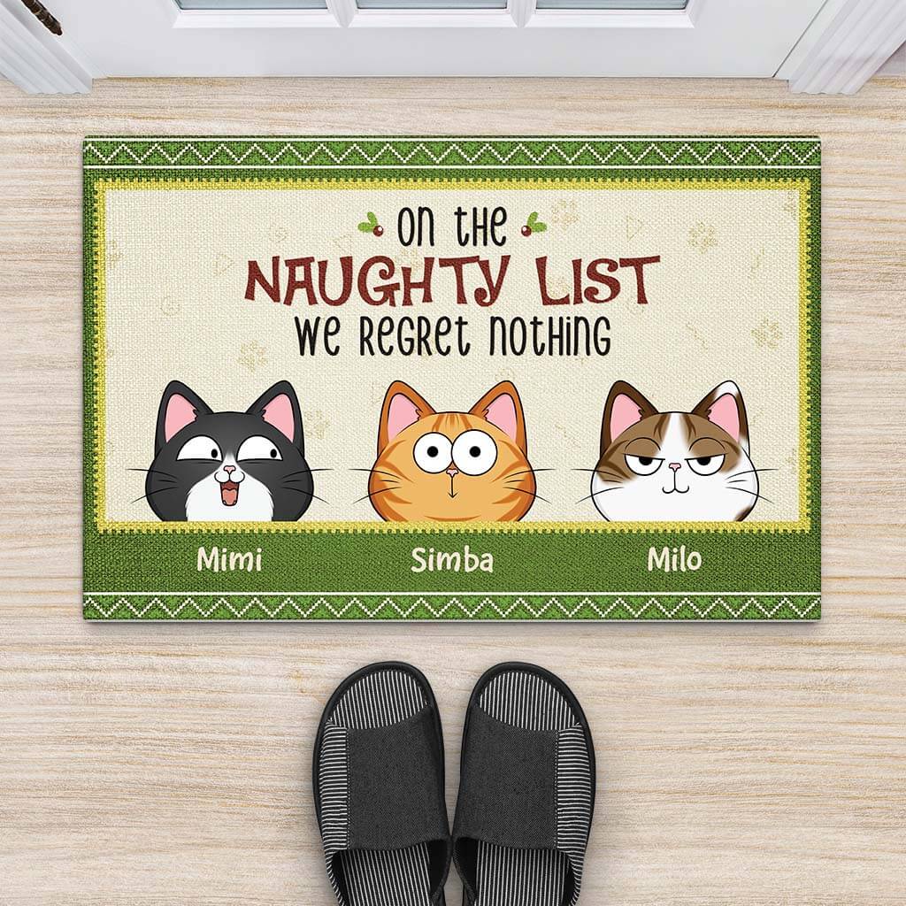 3516DUK2 on the naughty list we regret nothing christmas doormat  personalised gits for cat lovers_d9f0e9e1 a04f 4433 aa09 6d83a92fdf58