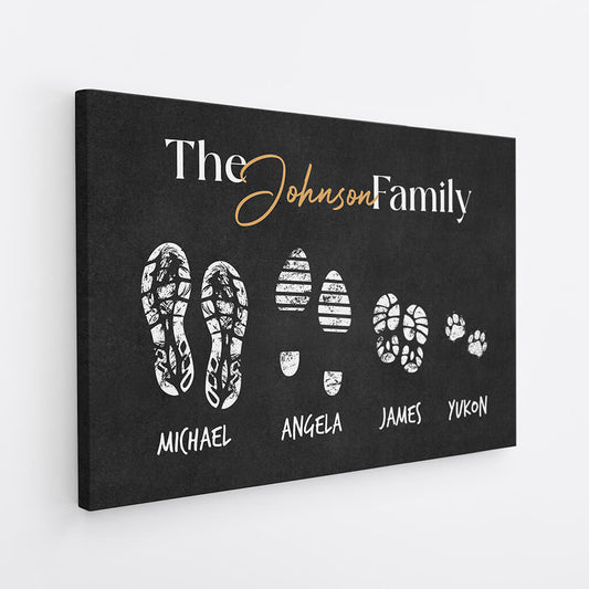 3521CUK2 family footprints canvas  personalised gifts for parents grandparents