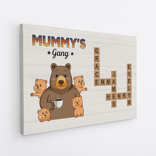 3527CUK2 grandads gang bear crossword theme canvas  personalised gifts for grandad